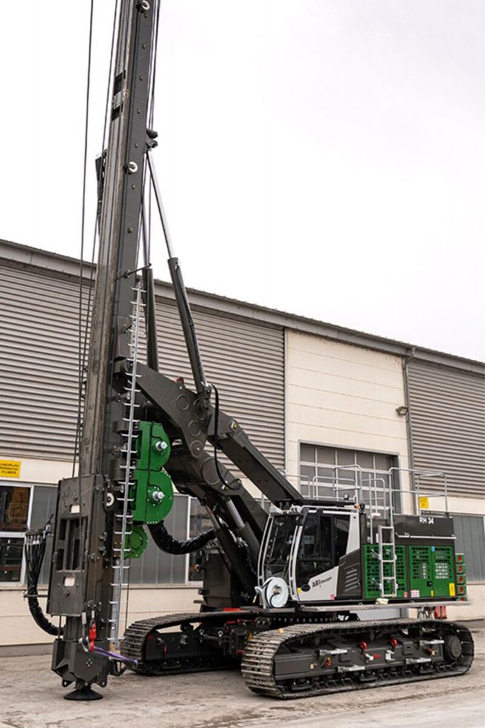 Delmag RH 34 rotary drill rig mounted on an ABI carrier