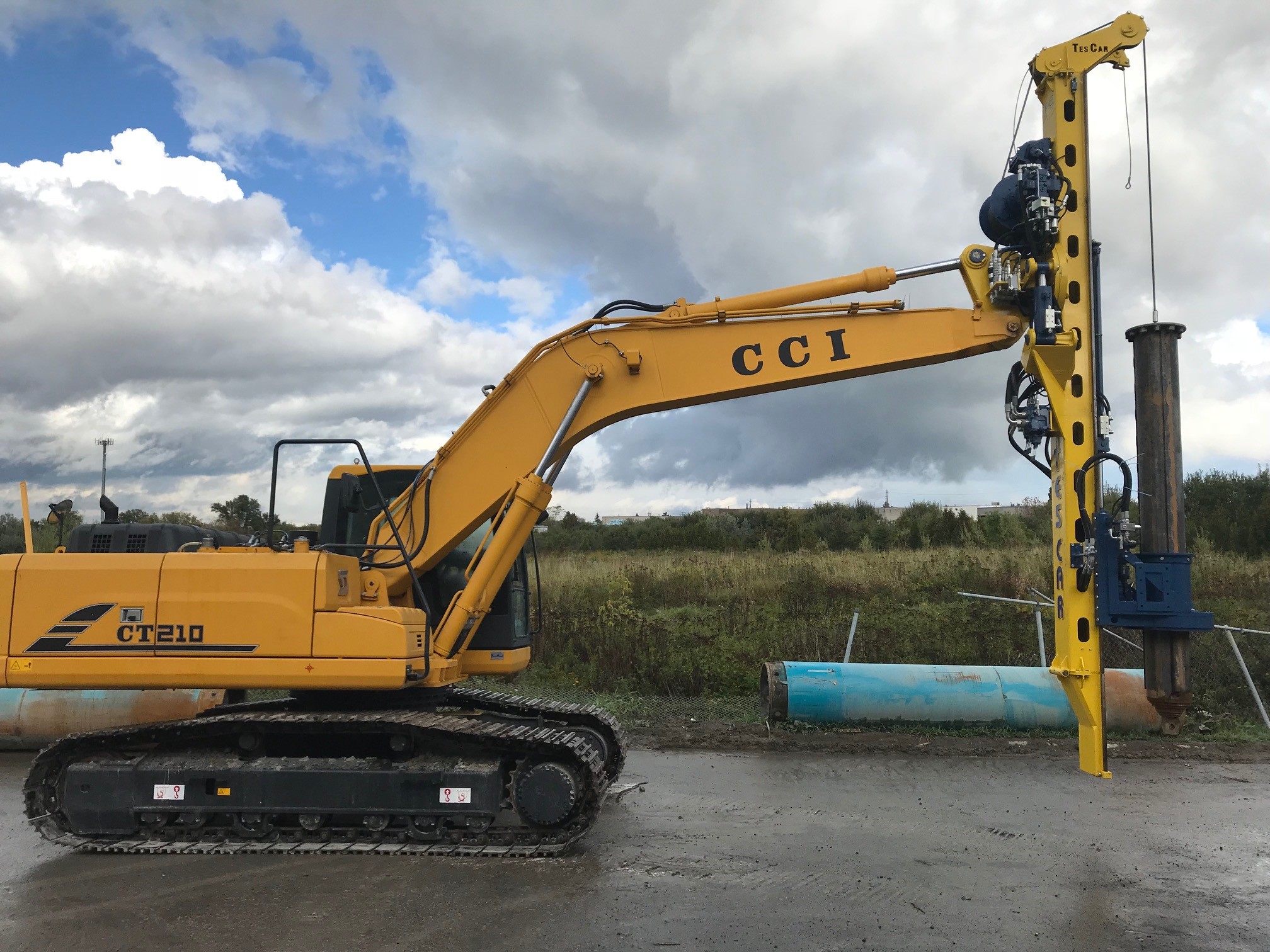 Foundation equipment prepared for transport and delivery